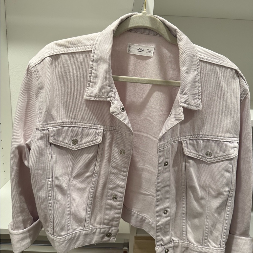 Mango Women's Soft Pink Jean Jacket